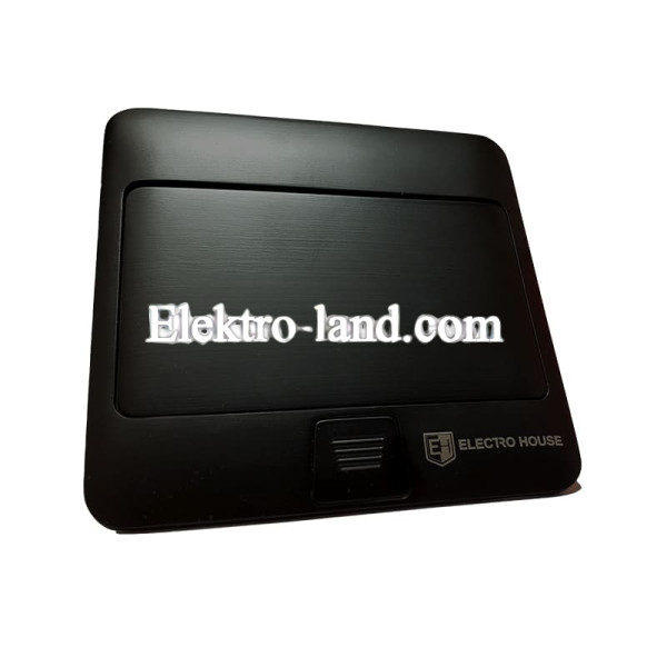 Розетка врезная для пола Черная 16 А + 2 USB 2,1 А IP44